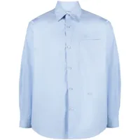 eytys chemise en coton à logo brodé - bleu