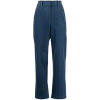 studio tomboy pantalon en velours côtelé à coupe droite - bleu