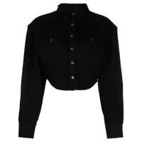 darkpark veste en jean à coupe crop - noir