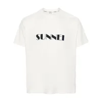 sunnei t-shirt en coton à logo imprimé - blanc