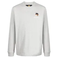 maison kitsuné x barbour t-shirt en coton à logo brodé - gris