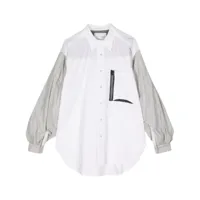 yoshiokubo chemise en coton à empiècements contrastants - blanc