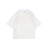 yoshiokubo t-shirt à empiècements en dentelle - blanc