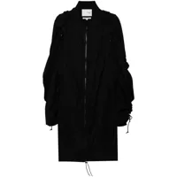 yoshiokubo manteau ma-1 à manches drapées - noir