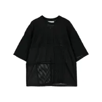 yoshiokubo t-shirt à empiècements en dentelle - noir