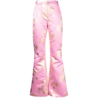 cynthia rowley pantalon en satin à fleurs - rose