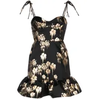 cynthia rowley robe courte à fleurs - noir
