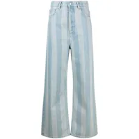 nanushka jean ample josine à taille haute - bleu