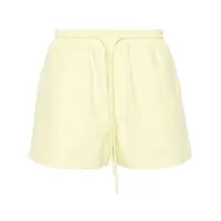 nanushka short en coton à taille élastiquée - jaune