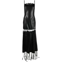 nanushka robe longue clary à découpes - noir