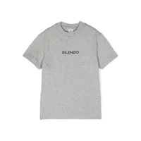 aspesi kids t-shirt en coton silenzio à design chiné - gris
