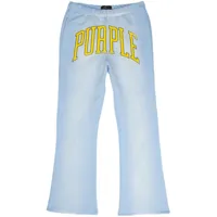 purple brand pantalon de jogging à logo imprimé - bleu