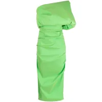 rachel gilbert robe asymétrique kat à fronces - vert