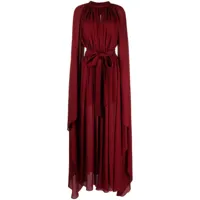 elie saab robe longue asymétrique à design drapé - rouge