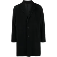 issey miyake men manteau long à design plissé - noir