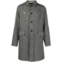 undercover manteau en laine à motif pied-de-poule - noir