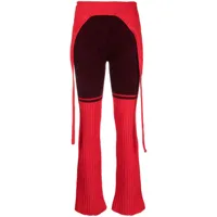 ottolinger pantalon à design colour block - rouge