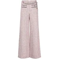 maje pantalon en tweed à coupe droite - rose