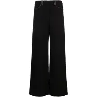 maje pantalon en tweed à détail de chaîne - noir