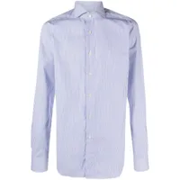 xacus chemise en coton à fines rayures - bleu