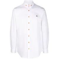 vivienne westwood chemise en coton à logo brodé - blanc