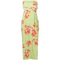 isolda robe-bustier poppy dream à fleurs - vert