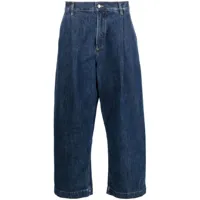 studio nicholson pantalon ample à détails plissés - bleu