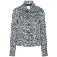 rosetta getty veste boutonnée à motif en jacquard - bleu