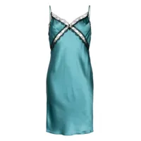 kiki de montparnasse robe-nuisette à empiècements en dentelle - bleu