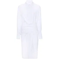 patrizia pepe robe-chemise à design drapé - blanc
