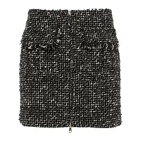 patrizia pepe minijupe en tweed à coupe évasée - noir