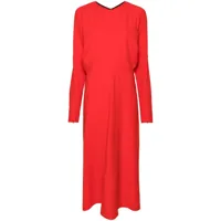 victoria beckham robe mi-longue à design drapé - rouge
