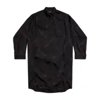 balenciaga robe-chemise à logo imprimé - noir