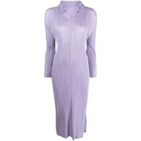 pleats please issey miyake robe mi-longue october plissée - violet