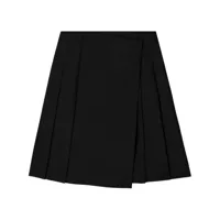 tory burch jupe-portefeuille à design plissé - noir
