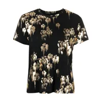 cynthia rowley t-shirt en coton à imprimé floral - noir