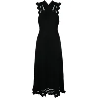 ulla johnson robe longue fiora à design nervuré - noir