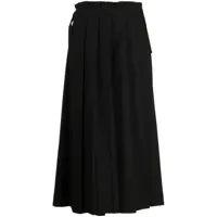 yohji yamamoto pantalon portefeuille à design plissé - noir