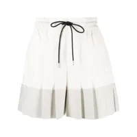 sacai minijupe-short à design plissé - blanc