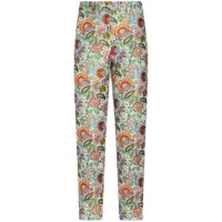 etro pantalon de tailleur à fleurs en jacquard - blanc