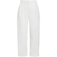 etro pantalon chino crop à chevrons - blanc