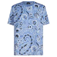 etro t-shirt en coton à imprimé bandana - bleu