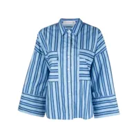 faithfull the brand chemise en coton biologique à rayures - bleu