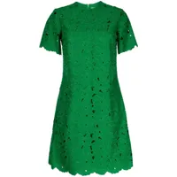 erdem robe courte à dentelle fleurie - vert
