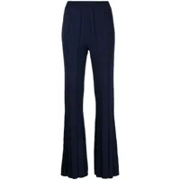 galvan london pantalon évasé dawn à design plissé - bleu