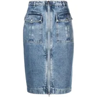bally jupe mi-longue en jean à taille haute - bleu