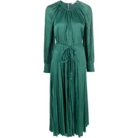 ulla johnson robe mi-longue zora à effet plissé - vert