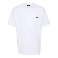 kiton t-shirt en coton à logo imprimé - blanc