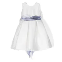 mimilù robe plissée à détail de nœud - blanc