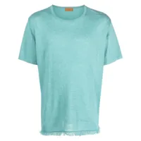 alanui t-shirt léger en lin - bleu